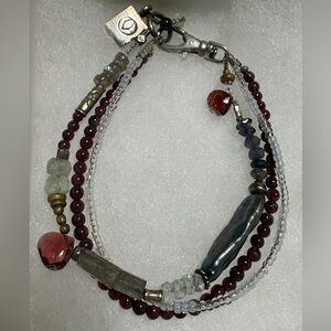 Authentic Sundance Multi-Strand Gemstone & Baroque Pearl Bracelet